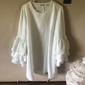 ruffle long sleeve dress